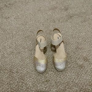 Anne Klein Gold and Silver Espadrilles